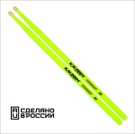 7KLHBYL5A Yellow 5A Барабанные палочки, граб, флуоресцентные желтые, Kaledin Drumsticks