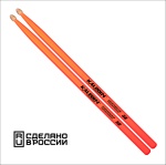 7KLHBOR5B 5B Барабанные палочки, граб, флуоресцентные оранжевые, Kaledin Drumsticks